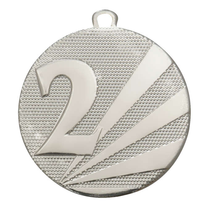 SILVER 2ND PLACE RAY 50MM MEDAL ***SPECIAL OFFER 50% OFF RIBBON PRICE***
